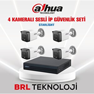 4 Kameralı 2 Mp Sesli İp Güvenlik Kamera Seti Ipc-hfw1230tc1-sa