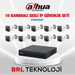 10 Kameralı 2 Mp Sesli İp Güvenlik Kamera Seti Ipc-hfw1230tc1-sa