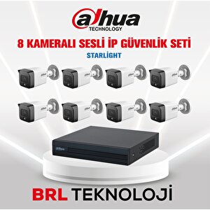 8 Kameralı 2 Mp Sesli İp Güvenlik Kamera Seti Ipc-hfw1230tc1-sa