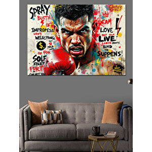 Kızgın Boksör Portresi Dekoratif Kanvas - Mdf Ahşap Tablo 100x140 cm