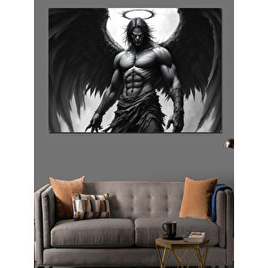 Kanatlı Kaslı Melek Dekoratif Kanvas - Mdf Ahşap Tablo