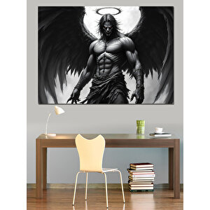Kanatlı Kaslı Melek Dekoratif Kanvas - Mdf Ahşap Tablo