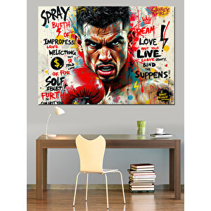 Kızgın Boksör Portresi Dekoratif Kanvas - Mdf Ahşap Tablo