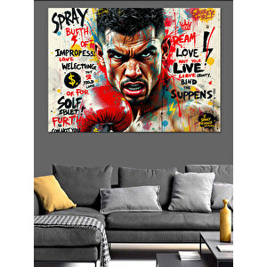 Kızgın Boksör Portresi Dekoratif Kanvas - Mdf Ahşap Tablo