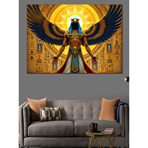 Kanatlı Mısır Tanrıçası Dekoratif Kanvas - Mdf Ahşap Tablo
