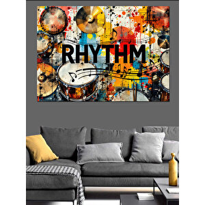 Soyut Ritim Sanatı Dekoratif Kanvas - Mdf Ahşap Tablo 70x100 cm