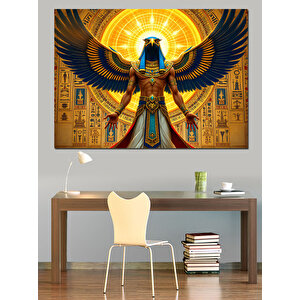 Kanatlı Mısır Tanrıçası Dekoratif Kanvas - Mdf Ahşap Tablo