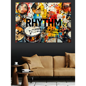 Soyut Ritim Sanatı Dekoratif Kanvas - Mdf Ahşap Tablo 50x70 cm