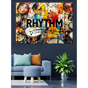 Soyut Ritim Sanatı Dekoratif Kanvas - Mdf Ahşap Tablo 50x70 cm