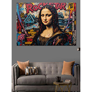 Graffiti Tarzı Mona Lisa Dekoratif Kanvas - Mdf Ahşap Tablo 70x100 cm
