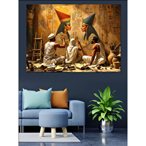 Mısır Piramit Ressamları Dekoratif Kanvas - Mdf Ahşap Tablo 50x70 cm