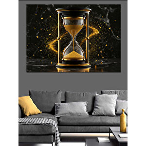 Altın Kum Saati Dekoratif Kanvas - Mdf Ahşap Tablo 70x100 cm