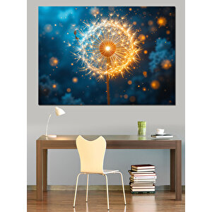 Büyülü Parlayan Karahindiba Dekoratif Kanvas - Mdf Ahşap Tablo 100x140 cm