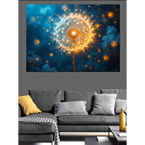 Büyülü Parlayan Karahindiba Dekoratif Kanvas - Mdf Ahşap Tablo 100x140 cm