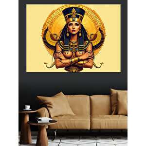 Mısır Kraliçesi Portresi Dekoratif Kanvas - Mdf Ahşap Tablo 100x140 cm