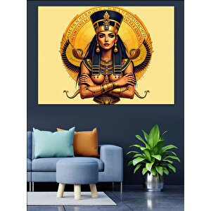 Mısır Kraliçesi Portresi Dekoratif Kanvas - Mdf Ahşap Tablo 100x140 cm