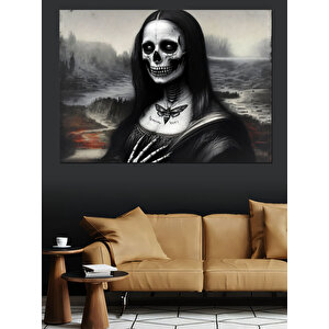 Karanlık Mona Lisa Dekoratif Kanvas - Mdf Ahşap Tablo 25x35 cm