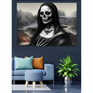 Karanlık Mona Lisa Dekoratif Kanvas - Mdf Ahşap Tablo 35x50 cm