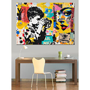 Graffiti Çocuk Sanatı Dekoratif Kanvas - Mdf Ahşap Tablo