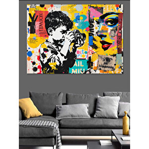 Graffiti Çocuk Sanatı Dekoratif Kanvas - Mdf Ahşap Tablo