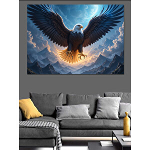 Kanat Açan Kartal Dekoratif Kanvas - Mdf Ahşap Tablo
