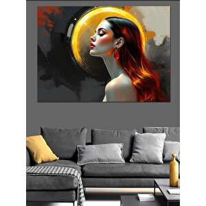 Kırmızı Saçlı Kadın Dekoratif Kanvas - Mdf Ahşap Tablo