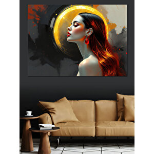 Kırmızı Saçlı Kadın Dekoratif Kanvas - Mdf Ahşap Tablo
