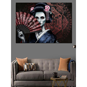Geleneksel Japon Kadını Dekoratif Kanvas - Mdf Ahşap Tablo 100x140 cm