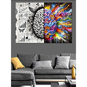 Zihin Ve Beyin Sanatı Dekoratif Kanvas - Mdf Ahşap Tablo 50x70 cm