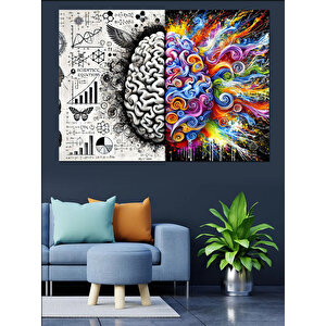 Zihin Ve Beyin Sanatı Dekoratif Kanvas - Mdf Ahşap Tablo 35x50 cm