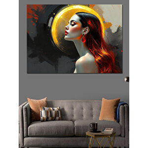 Kırmızı Saçlı Kadın Dekoratif Kanvas - Mdf Ahşap Tablo 100x140 cm