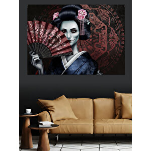 Geleneksel Japon Kadını Dekoratif Kanvas - Mdf Ahşap Tablo