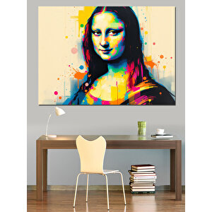 Renkli Mona Lisa Tablosu Dekoratif Kanvas - Mdf Ahşap Tablo