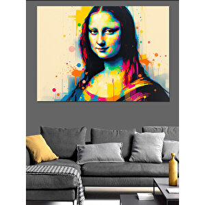 Renkli Mona Lisa Tablosu Dekoratif Kanvas - Mdf Ahşap Tablo