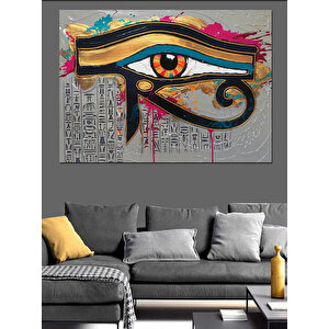 Mısır Gözü Ra Grafiti Dekoratif Kanvas - Mdf Ahşap Tablo 25x35 cm