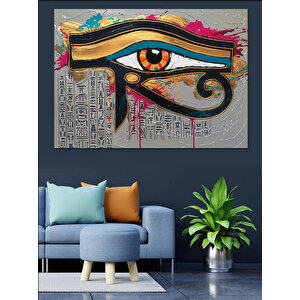 Mısır Gözü Ra Grafiti Dekoratif Kanvas - Mdf Ahşap Tablo 25x35 cm