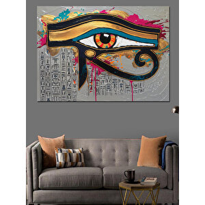 Mısır Gözü Ra Grafiti Dekoratif Kanvas - Mdf Ahşap Tablo