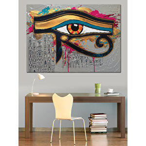 Mısır Gözü Ra Grafiti Dekoratif Kanvas - Mdf Ahşap Tablo