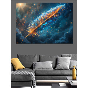 Parlayan Kozmik Tüy Dekoratif Kanvas - Mdf Ahşap Tablo 25x35 cm