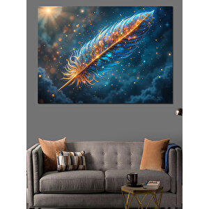 Parlayan Kozmik Tüy Dekoratif Kanvas - Mdf Ahşap Tablo