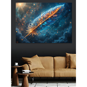 Parlayan Kozmik Tüy Dekoratif Kanvas - Mdf Ahşap Tablo 100x140 cm