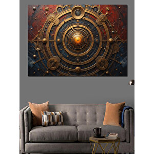 Steampunk Dişli Sanatı Dekoratif Kanvas - Mdf Ahşap Tablo 25x35 cm