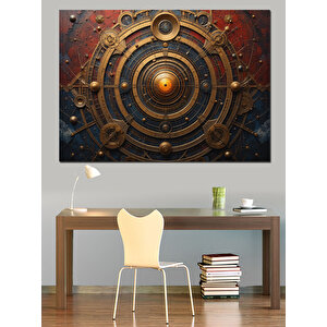 Steampunk Dişli Sanatı Dekoratif Kanvas - Mdf Ahşap Tablo 25x35 cm