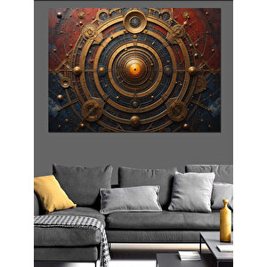 Steampunk Dişli Sanatı Dekoratif Kanvas - Mdf Ahşap Tablo 25x35 cm