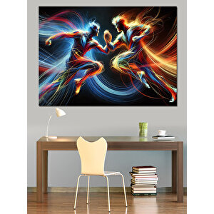 Boks Maçı Dekoratif Kanvas - Mdf Ahşap Tablo