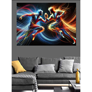 Boks Maçı Dekoratif Kanvas - Mdf Ahşap Tablo