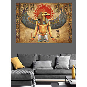 Antik Mısır Tanrı İllüstrasyonu Dekoratif Kanvas - Mdf Ahşap Tablo 100x140 cm