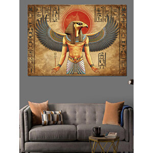Antik Mısır Tanrı İllüstrasyonu Dekoratif Kanvas - Mdf Ahşap Tablo 25x35 cm