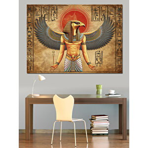Antik Mısır Tanrı İllüstrasyonu Dekoratif Kanvas - Mdf Ahşap Tablo 25x35 cm