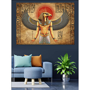 Antik Mısır Tanrı İllüstrasyonu Dekoratif Kanvas - Mdf Ahşap Tablo